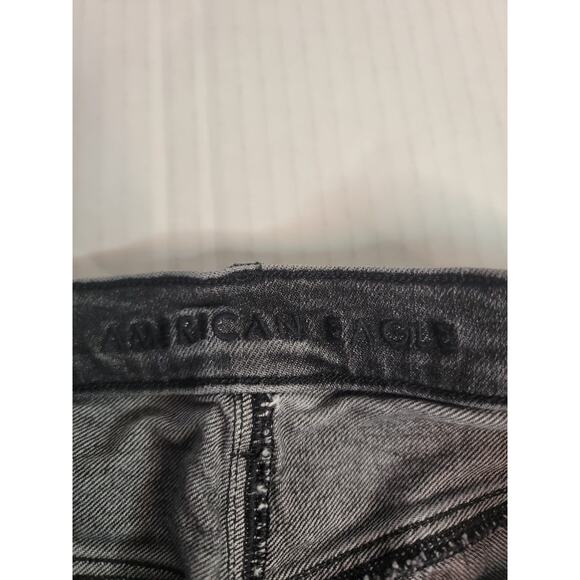 AMERICAN EAGLE Baggy Jeans SZ 12 Drapey High Rise Cotton Gray - Picture 4 of 9